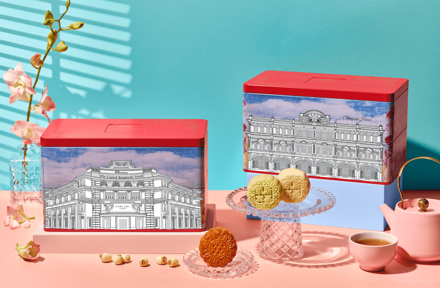 The Capitol Kempinski Hotel Singapore - Mixed Mini Snowskin Mooncakes [Tin Box Collection]